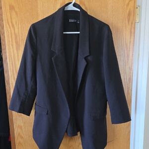 NY & Company Black Open-Front Blazer Jacket